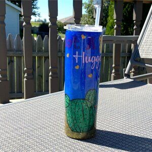30 Oz Skinny Stainless Steel Custom Made 'Cactus-Not A Hugger Tumbler-New